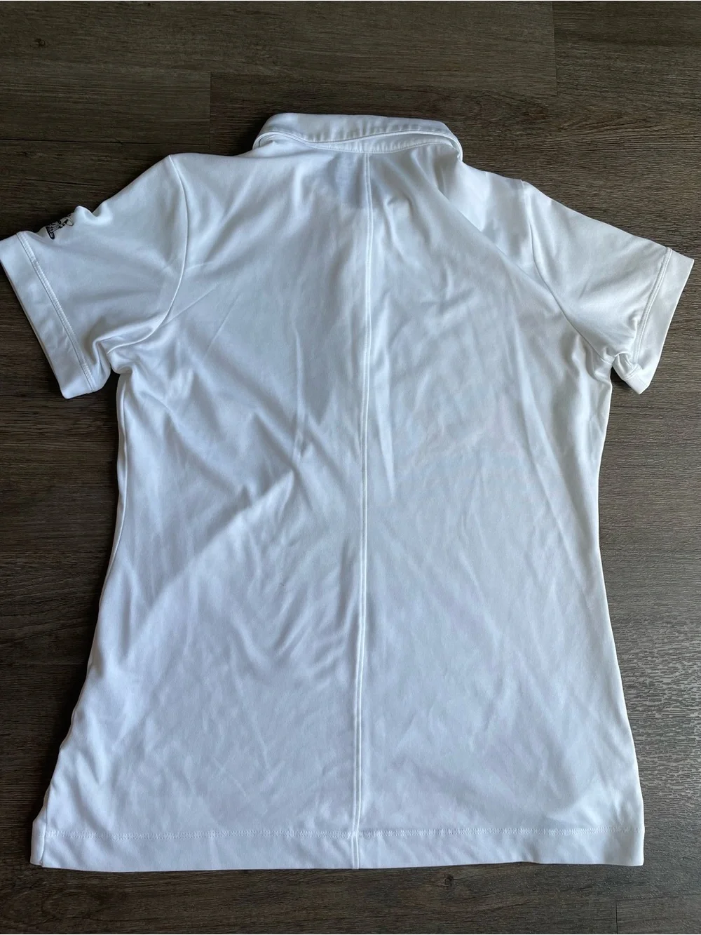 Nike White Women's Short Sleeve Polo Button-Down Shirt - Picture 3 of 12
